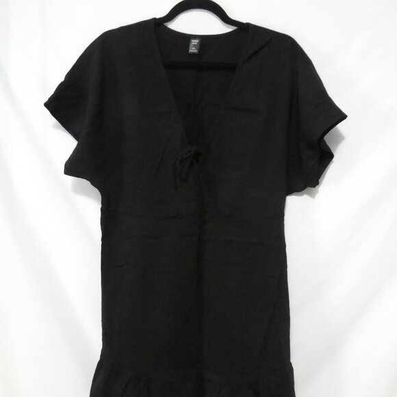 SHEIN - Curve | 2XL | Black Scalloped Hem V-Neck Mini Dress - Picture 6 of 14